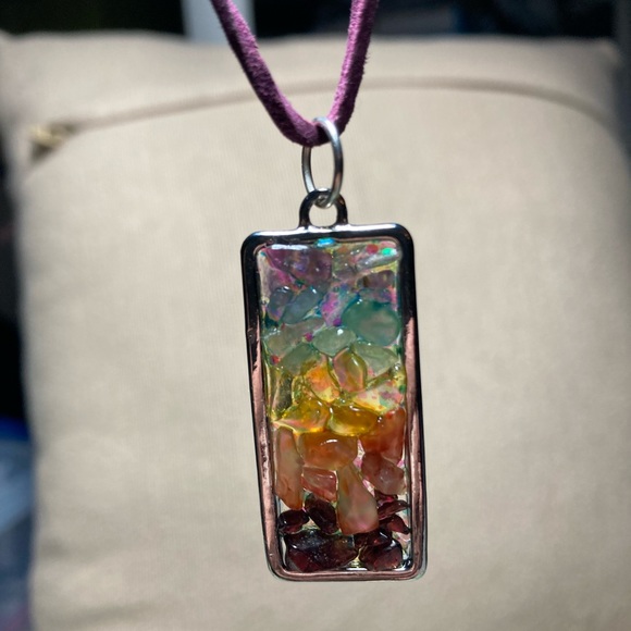 New Chakra Inspired Pendent, 1-of-a-kind 2-sided creation, a work of art. - Picture 5 of 7